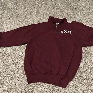 Alpha Chi Omega Quarter zip sweatshirt. Size medium